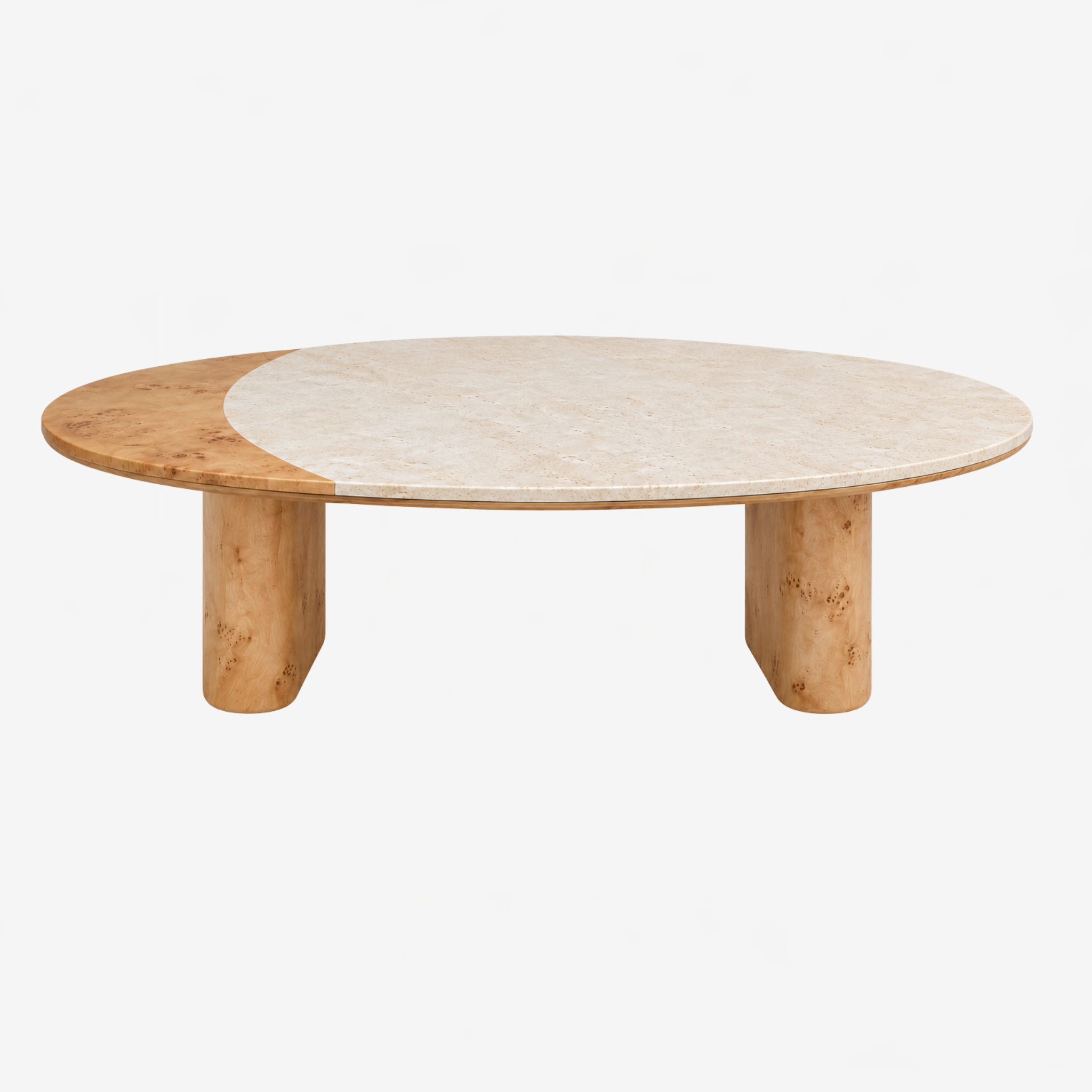 Bron Marble coffee Table - Burl/Marble