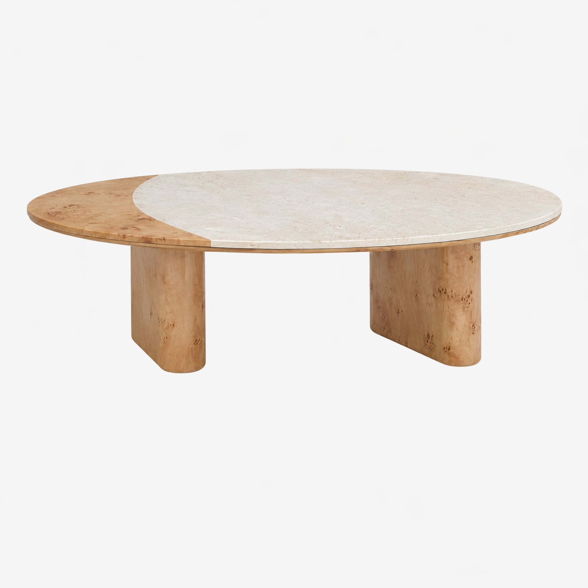 Bron Marble coffee Table - Burl/Marble