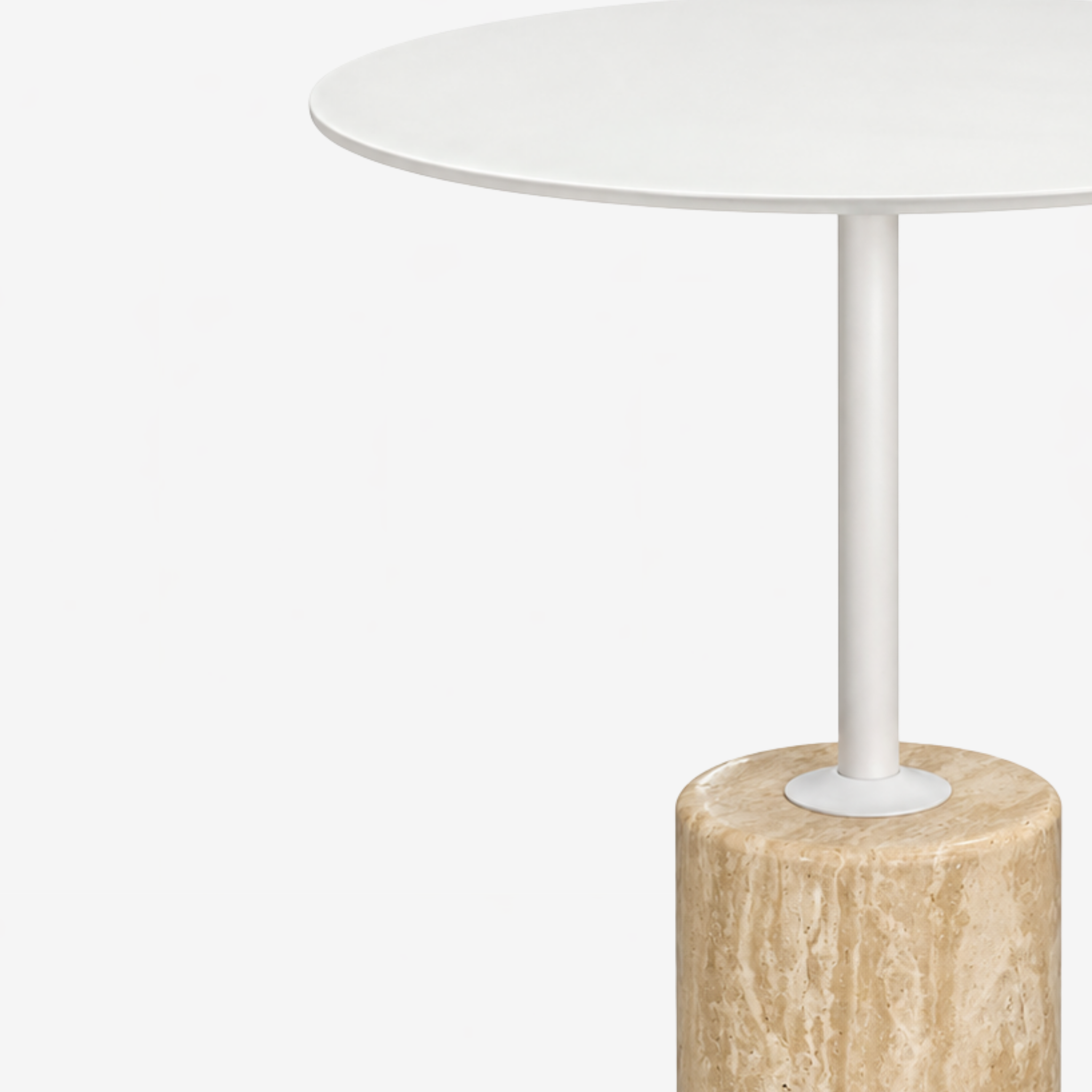 Enzo Side Table - Travertine/White
