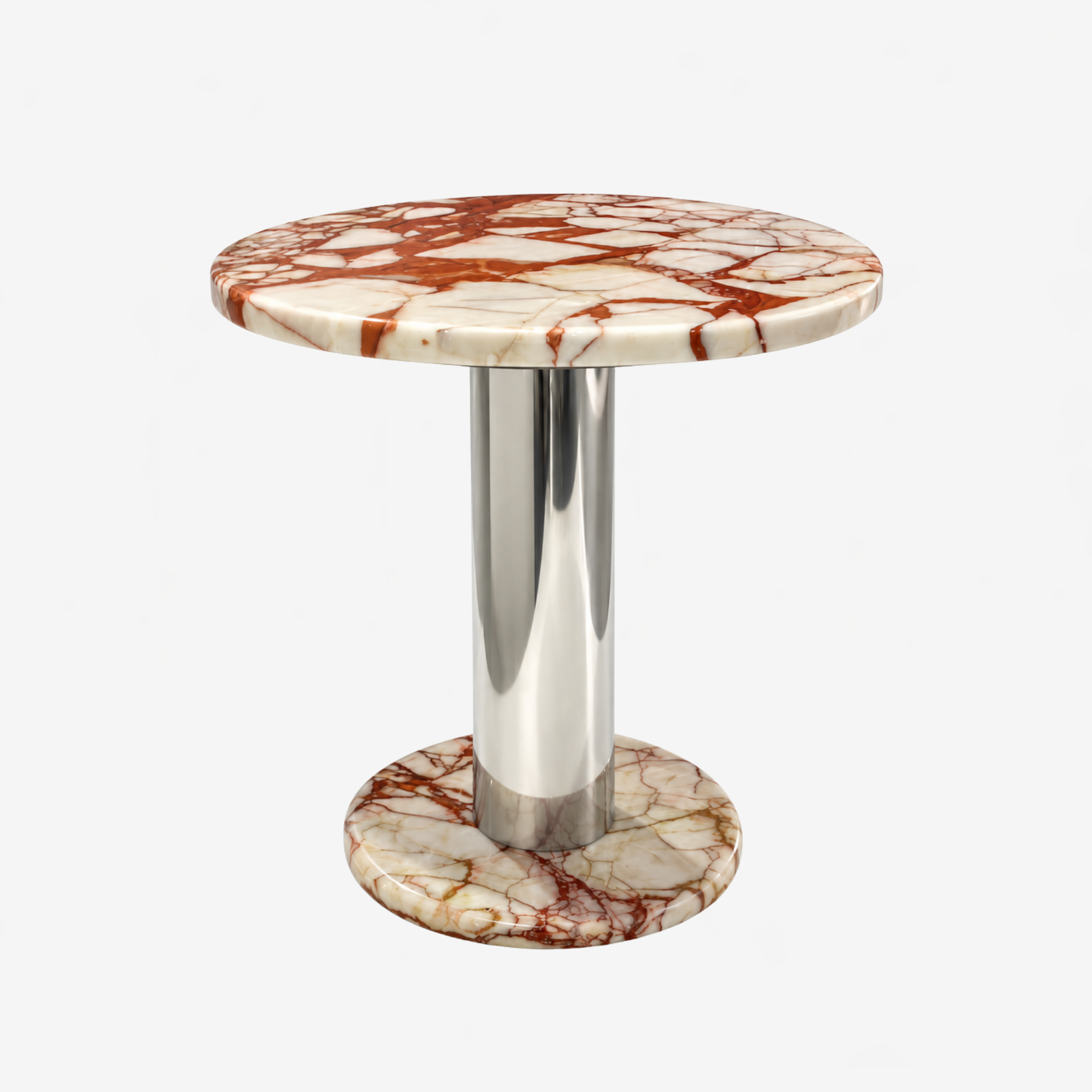 Maev Side Table - Rosso/Chrome