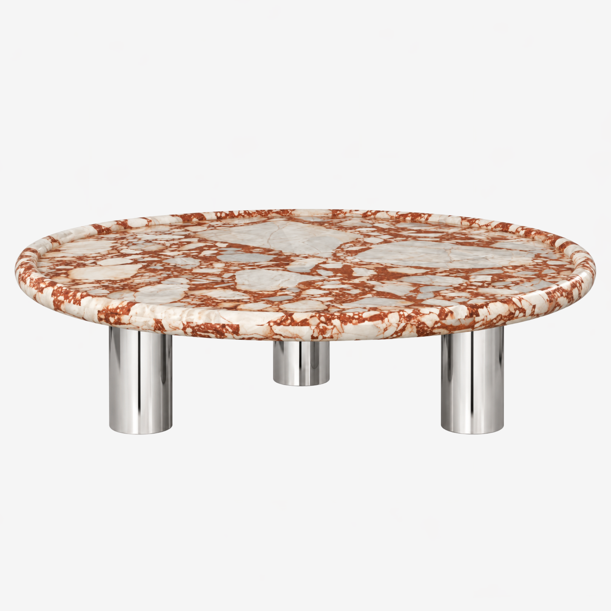 Maev Coffee Table - Rosso/Chrome